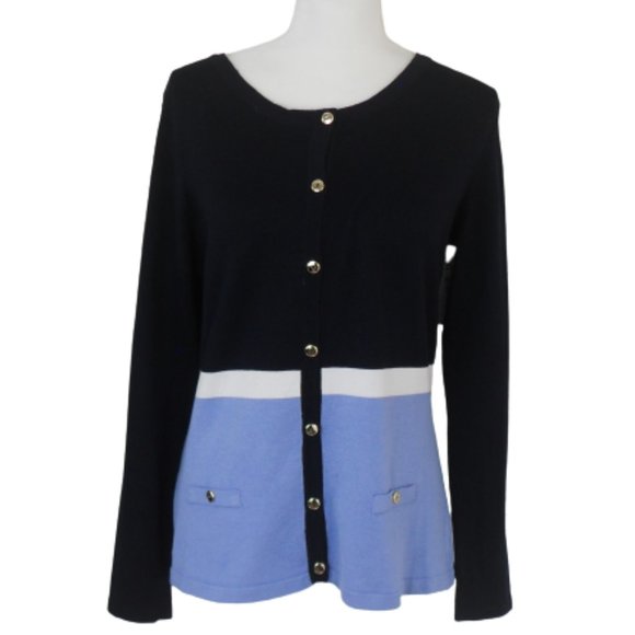 Karen Scott Blue Stripe Sweater PXL - Picture 4 of 4